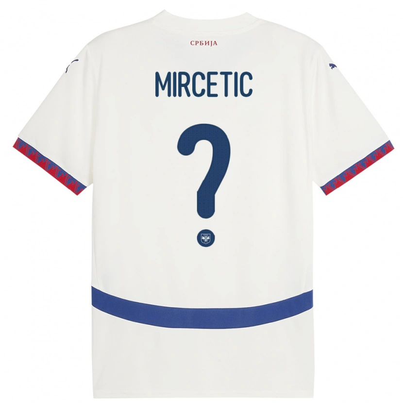 Danxen Børn Serbien Bogdan Mircetic #0 Hvid Udebane Spillertrøjer 24-26 Trøje T-Shirt