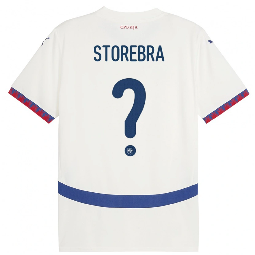 Danxen Børn Serbien Sasa Storebra #0 Hvid Udebane Spillertrøjer 24-26 Trøje T-Shirt