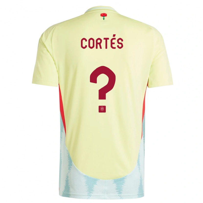 Danxen Børn Spanien Lucas Cortés #0 Gul Udebane Spillertrøjer 24-26 Trøje T-Shirt