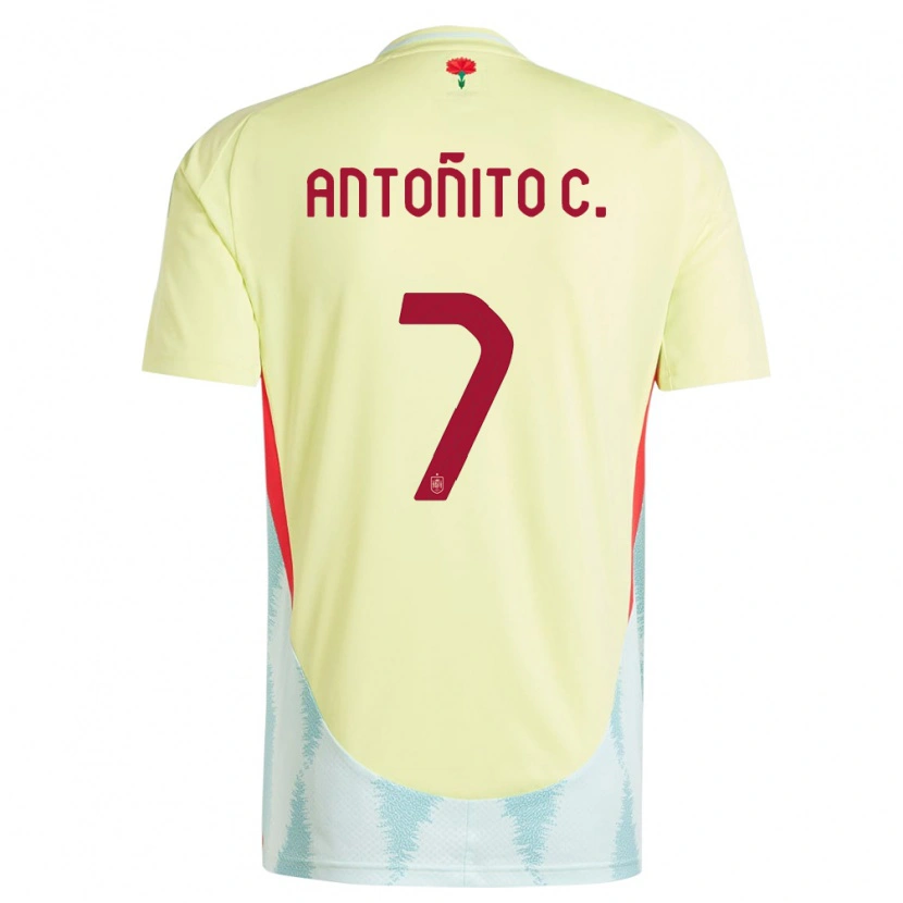 Danxen Børn Spanien Antoñito Cordero #7 Gul Udebane Spillertrøjer 24-26 Trøje T-Shirt