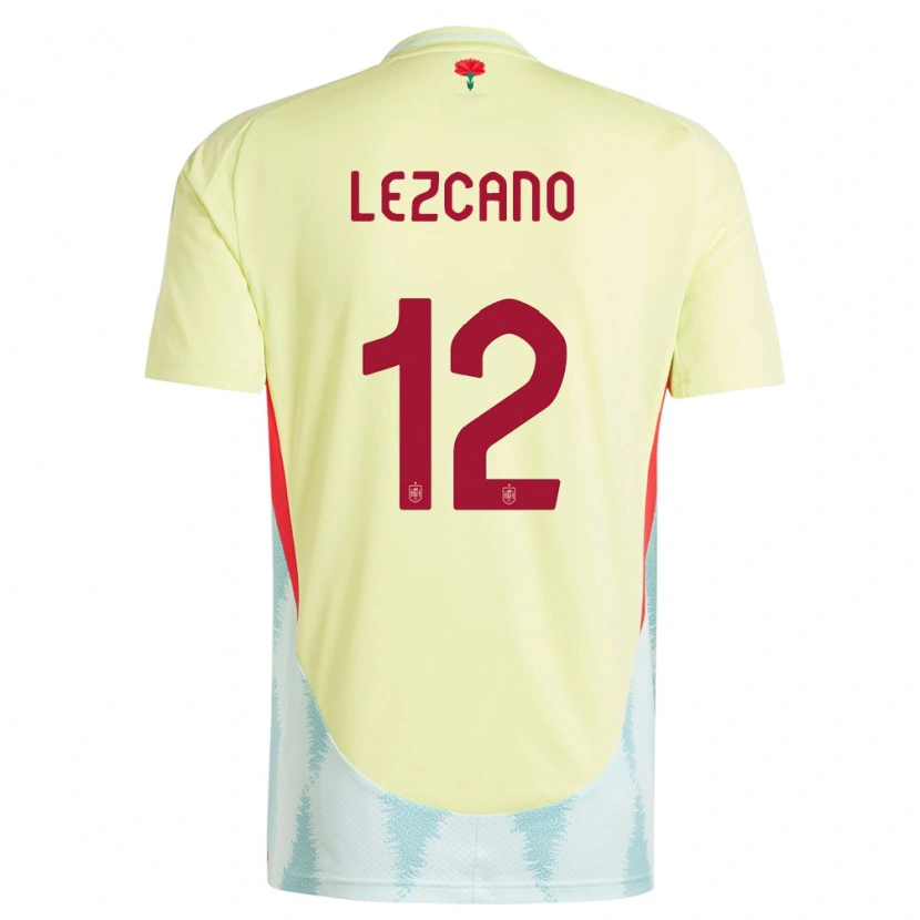 Danxen Børn Spanien Álvaro Lezcano #12 Gul Udebane Spillertrøjer 24-26 Trøje T-Shirt