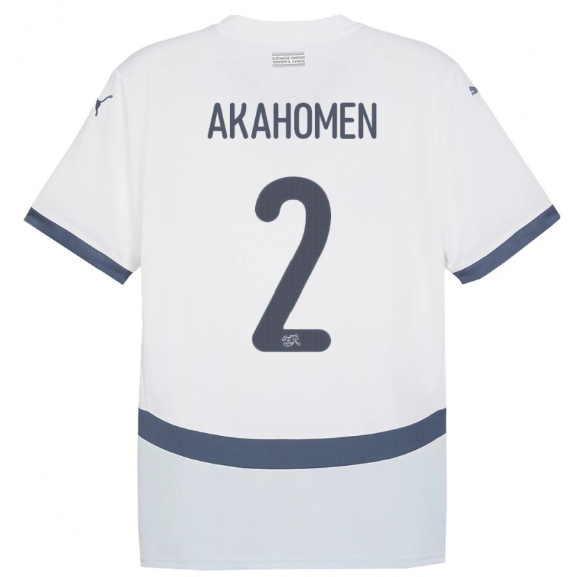 Danxen Børn Schweiz Marvin Akahomen #2 Hvid Udebane Spillertrøjer 24-26 Trøje T-Shirt