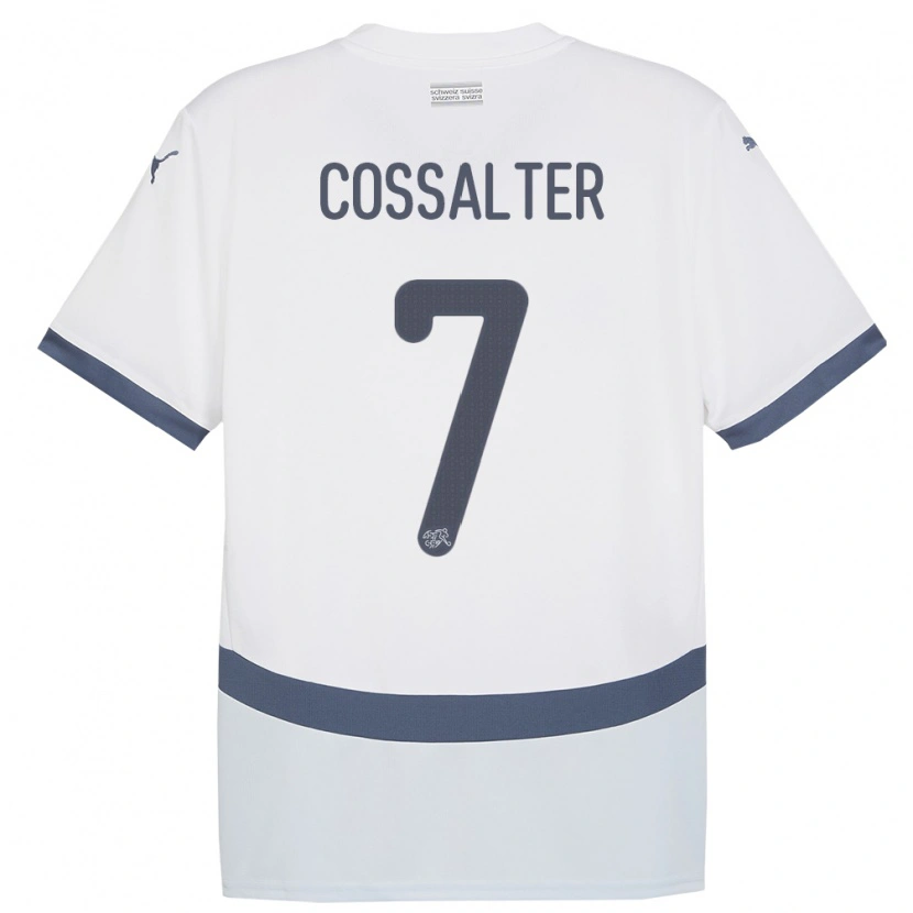 Danxen Børn Schweiz Ivan Cossalter #7 Hvid Udebane Spillertrøjer 24-26 Trøje T-Shirt