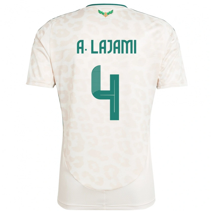 Danxen Børn Saudi-Arabien Ali Lajami #4 Hvid Udebane Spillertrøjer 24-26 Trøje T-Shirt