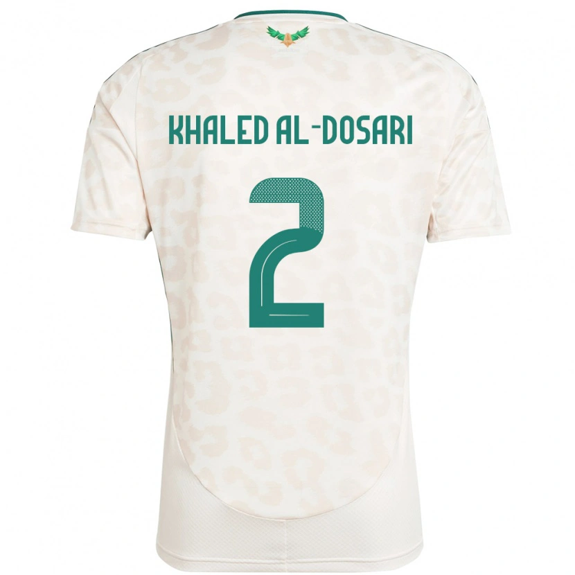 Danxen Børn Saudi-Arabien Yazeed Khaled Al-Dosari #2 Hvid Udebane Spillertrøjer 24-26 Trøje T-Shirt
