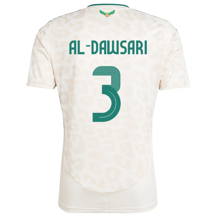 Danxen Børn Saudi-Arabien Mohammed Al-Dawsari #3 Hvid Udebane Spillertrøjer 24-26 Trøje T-Shirt