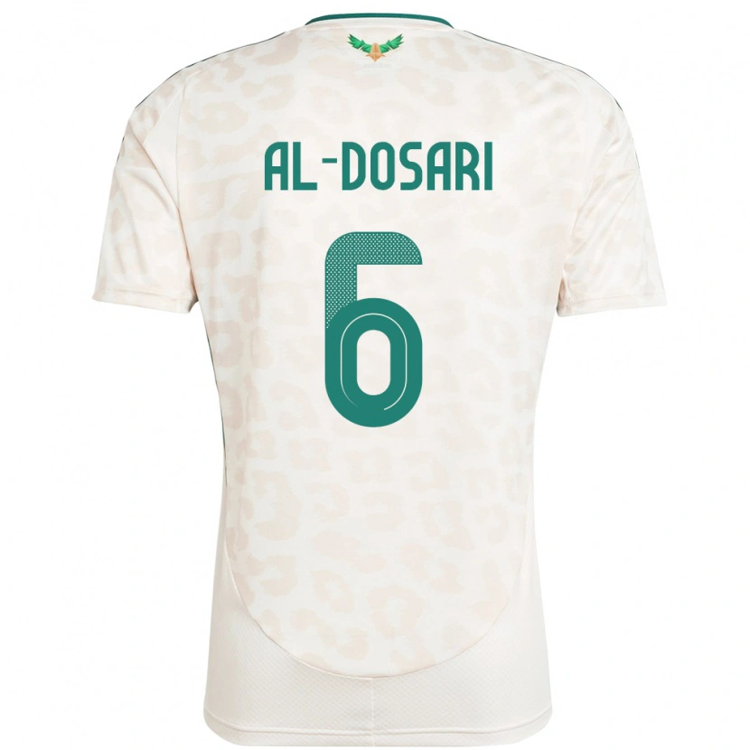 Danxen Børn Saudi-Arabien Saeed Al-Dosari #6 Hvid Udebane Spillertrøjer 24-26 Trøje T-Shirt