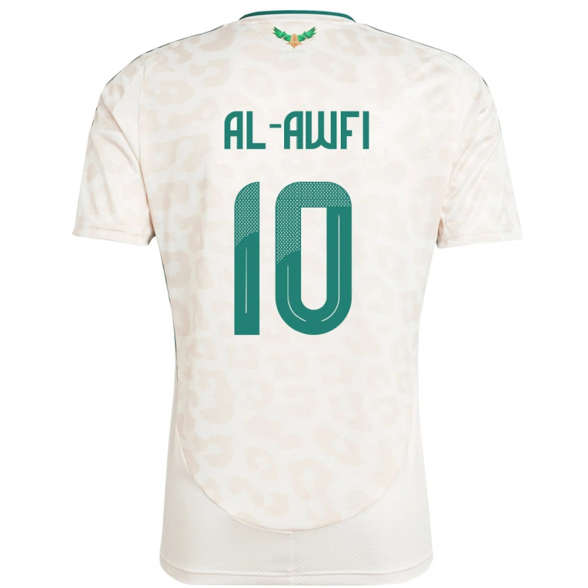 Danxen Børn Saudi-Arabien Al-Walid Al-Awfi #10 Hvid Udebane Spillertrøjer 24-26 Trøje T-Shirt