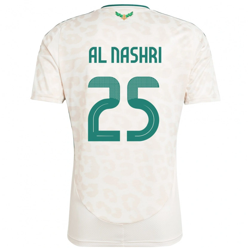 Danxen Børn Saudi-Arabien Awad Al Nashri #25 Hvid Udebane Spillertrøjer 24-26 Trøje T-Shirt