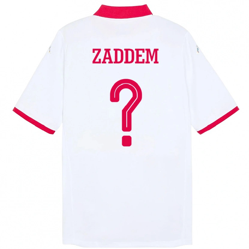 Danxen Børn Tunesien Mootez Zaddem #0 Hvid Udebane Spillertrøjer 24-26 Trøje T-Shirt