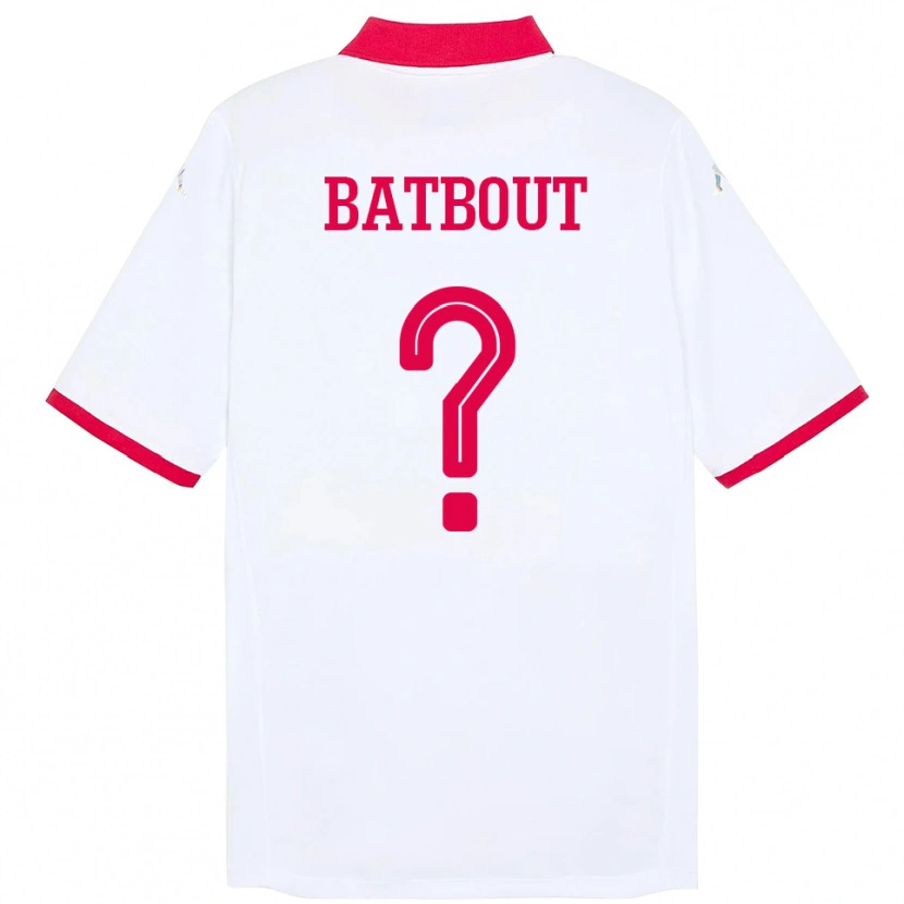 Danxen Børn Tunesien Noussayr Batbout #0 Hvid Udebane Spillertrøjer 24-26 Trøje T-Shirt