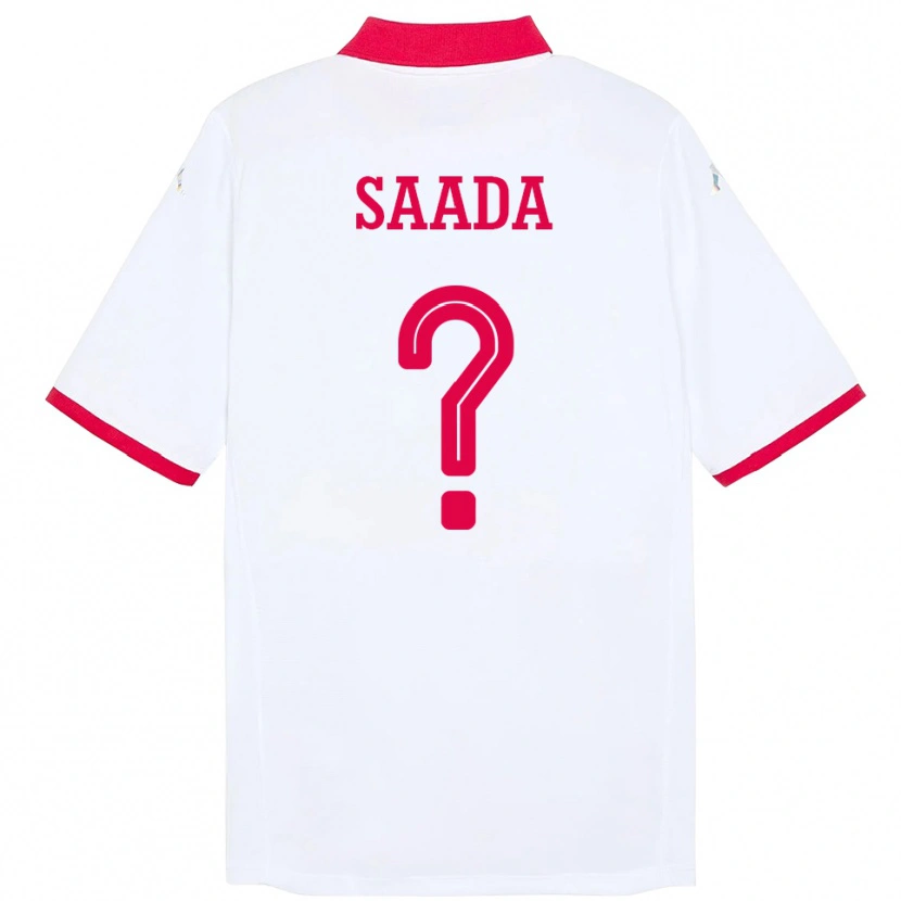 Danxen Børn Tunesien Malek Saada #0 Hvid Udebane Spillertrøjer 24-26 Trøje T-Shirt