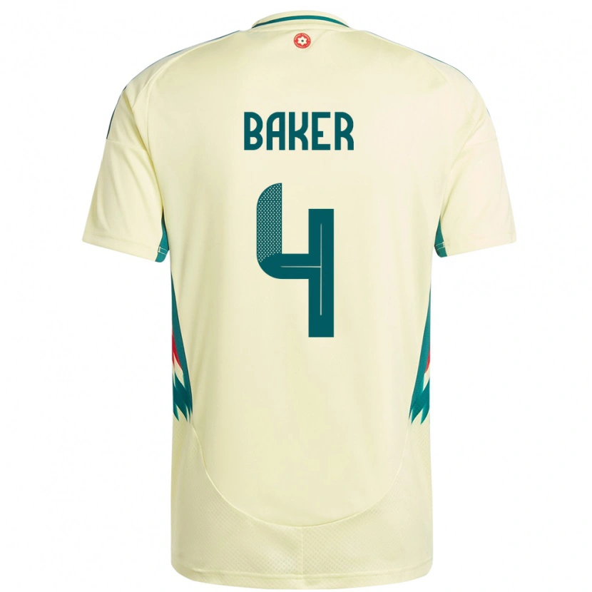 Danxen Børn Wales Matthew Baker #4 Beige Gul Udebane Spillertrøjer 24-26 Trøje T-Shirt