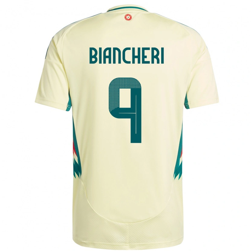 Danxen Børn Wales Gabriele Biancheri #9 Beige Gul Udebane Spillertrøjer 24-26 Trøje T-Shirt