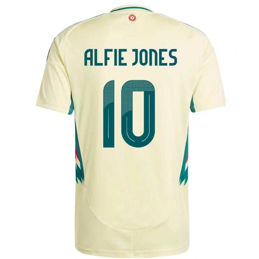 Danxen Børn Wales Alfie Jones #10 Beige Gul Udebane Spillertrøjer 24-26 Trøje T-Shirt