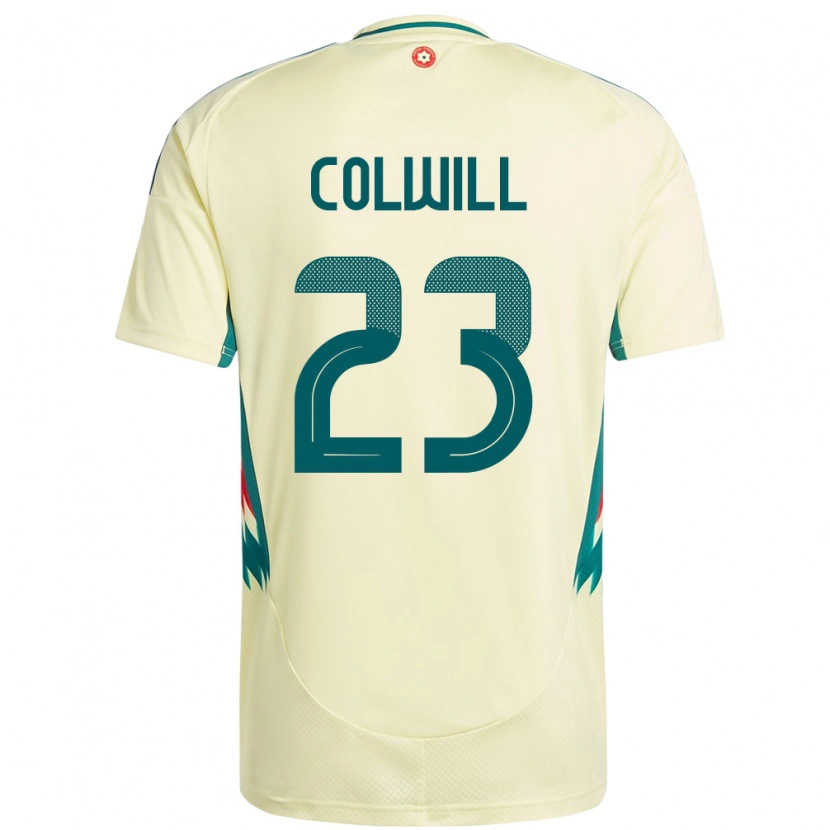 Danxen Børn Wales Joel Colwill #23 Beige Gul Udebane Spillertrøjer 24-26 Trøje T-Shirt