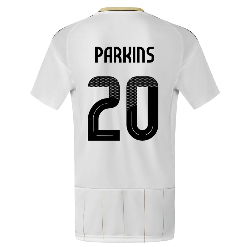 Danxen Børn Costa Rica Rashir Parkins #20 Hvid Udebane Spillertrøjer 24-26 Trøje T-Shirt
