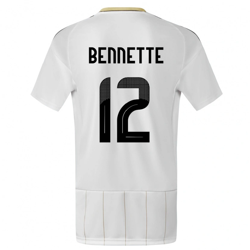 Danxen Børn Costa Rica Nick Bennette #12 Hvid Udebane Spillertrøjer 24-26 Trøje T-Shirt