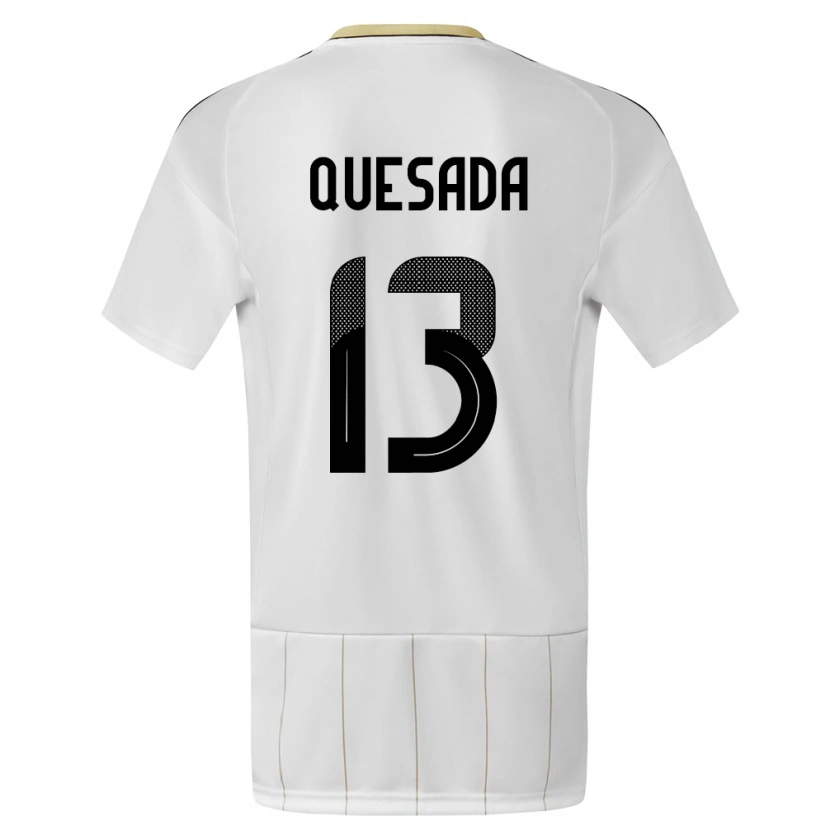 Danxen Børn Costa Rica Sebastián Quesada #13 Hvid Udebane Spillertrøjer 24-26 Trøje T-Shirt