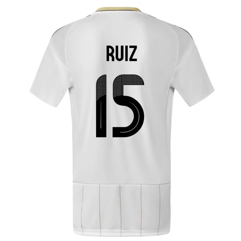 Danxen Børn Costa Rica John Ruiz #15 Hvid Udebane Spillertrøjer 24-26 Trøje T-Shirt