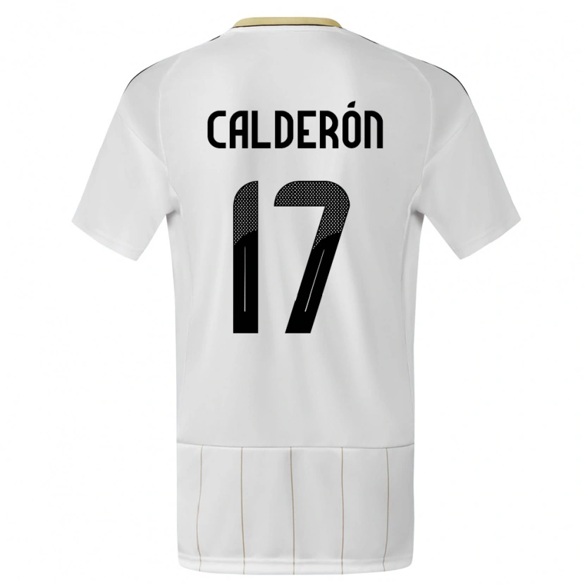 Danxen Børn Costa Rica Brayan Calderón #17 Hvid Udebane Spillertrøjer 24-26 Trøje T-Shirt