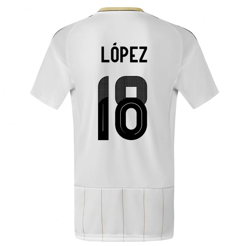Danxen Børn Costa Rica Jafeth López #18 Hvid Udebane Spillertrøjer 24-26 Trøje T-Shirt