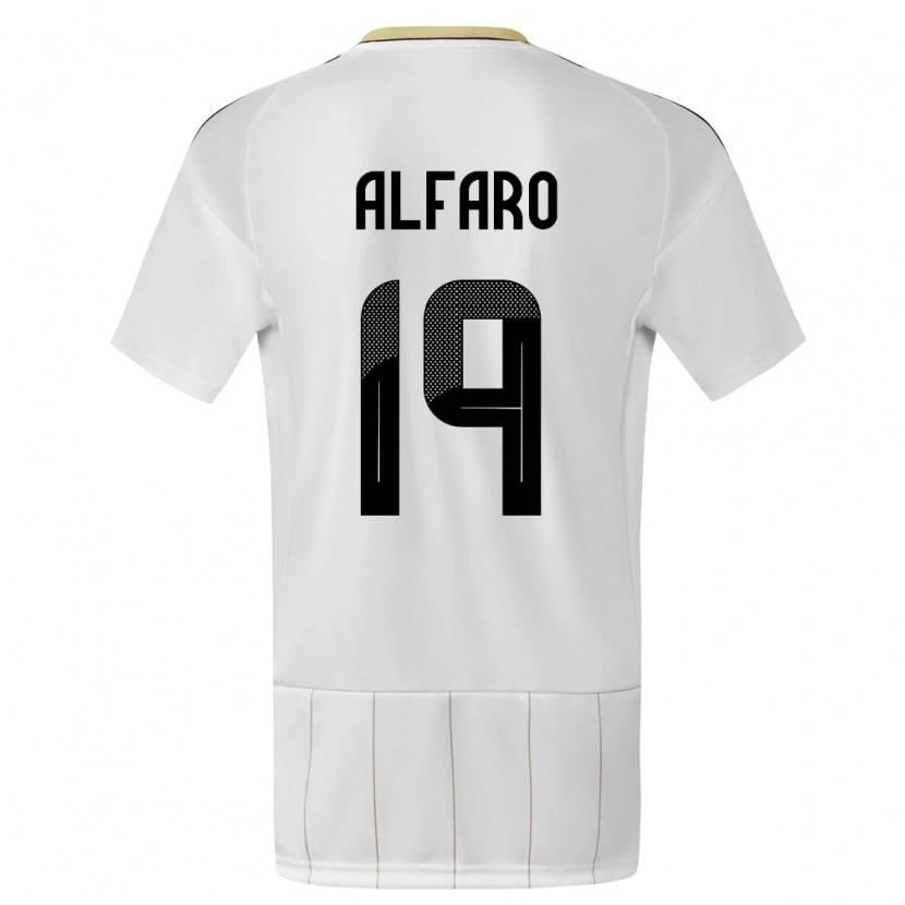 Danxen Børn Costa Rica Leonardo Alfaro #19 Hvid Udebane Spillertrøjer 24-26 Trøje T-Shirt