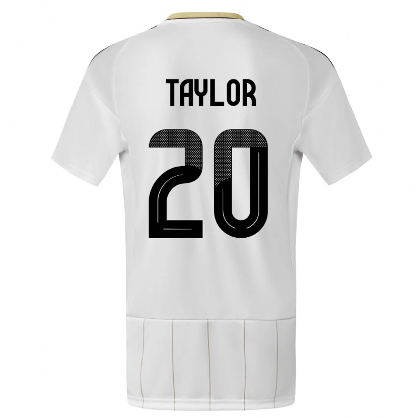 Danxen Børn Costa Rica Gerald Taylor #20 Hvid Udebane Spillertrøjer 24-26 Trøje T-Shirt