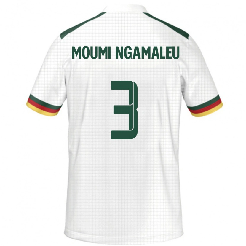 Danxen Børn Cameroun Nicolas Moumi Ngamaleu #3 Hvid Udebane Spillertrøjer 24-26 Trøje T-Shirt