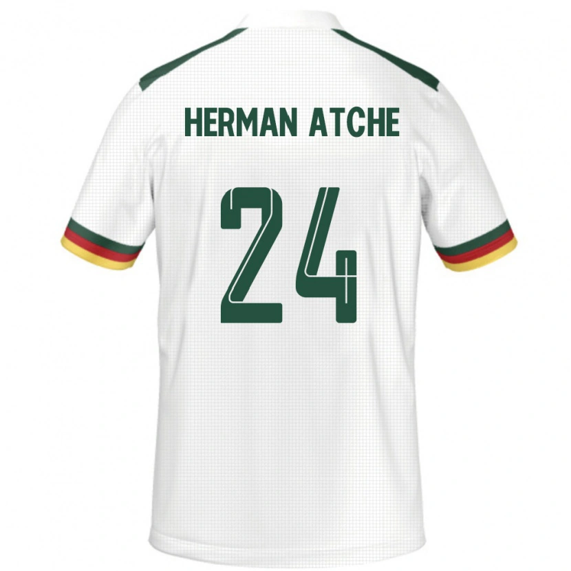 Danxen Børn Cameroun Miguel Herman Atche #24 Hvid Udebane Spillertrøjer 24-26 Trøje T-Shirt