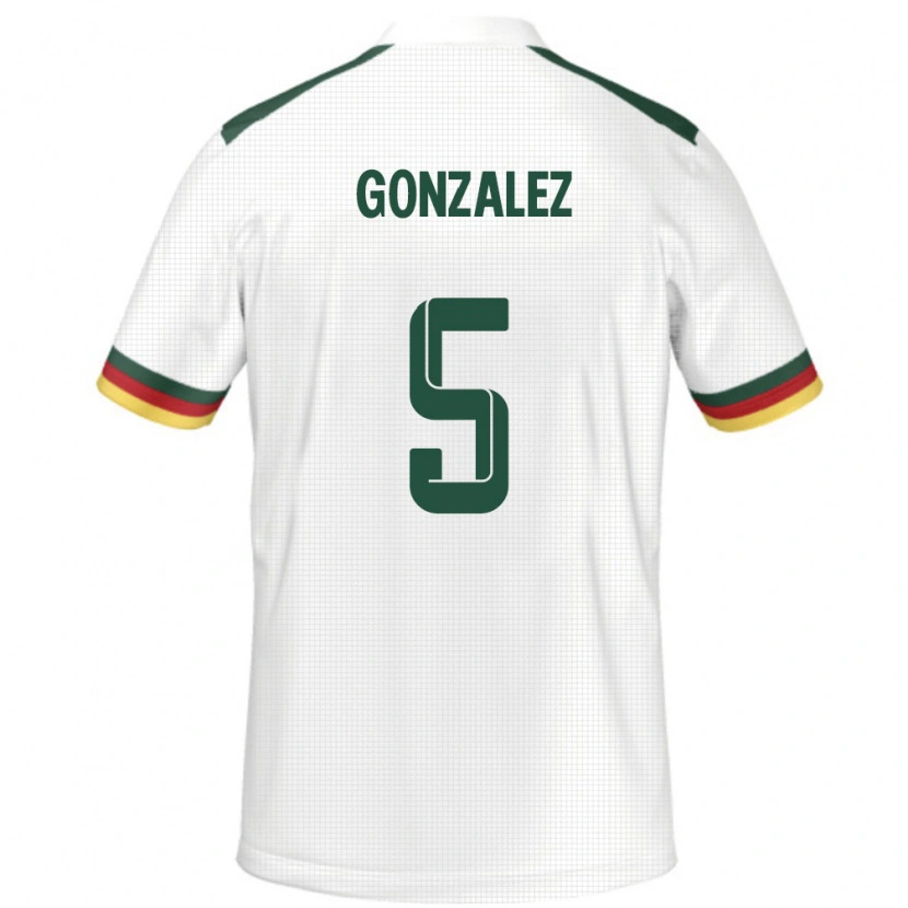 Danxen Børn Cameroun Oumar Gonzalez #5 Hvid Udebane Spillertrøjer 24-26 Trøje T-Shirt
