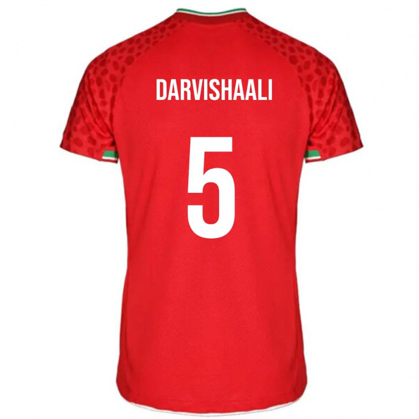 Danxen Børn Iran Erfan Darvishaali #5 Rød Udebane Spillertrøjer 24-26 Trøje T-Shirt