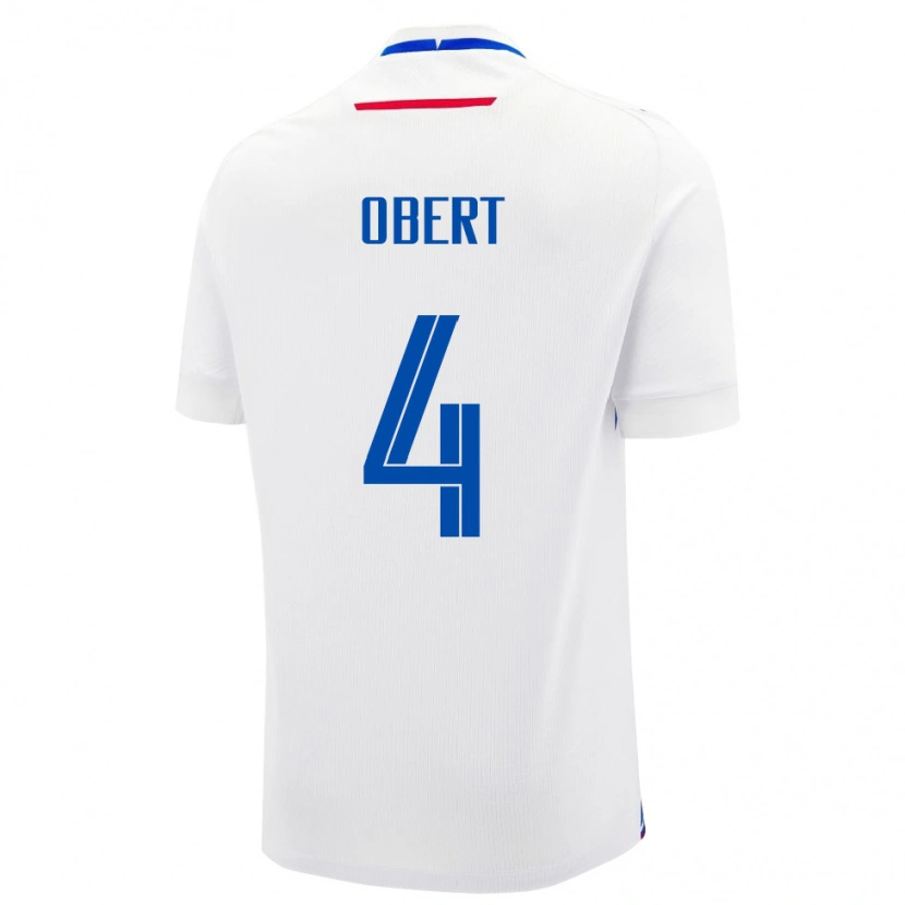 Danxen Børn Slovakiet Adam Obert #4 Hvid Udebane Spillertrøjer 24-26 Trøje T-Shirt