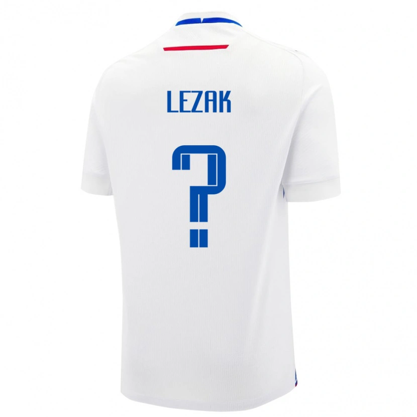 Danxen Børn Slovakiet Jakub Lezak #0 Hvid Udebane Spillertrøjer 24-26 Trøje T-Shirt