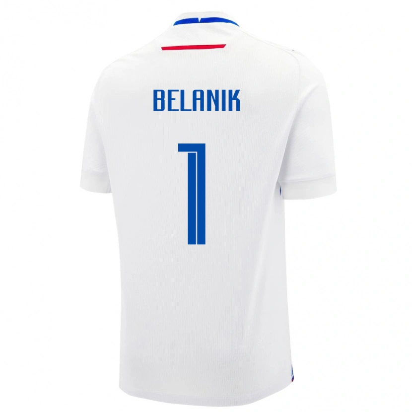 Danxen Børn Slovakiet Samuel Belanik #1 Hvid Udebane Spillertrøjer 24-26 Trøje T-Shirt