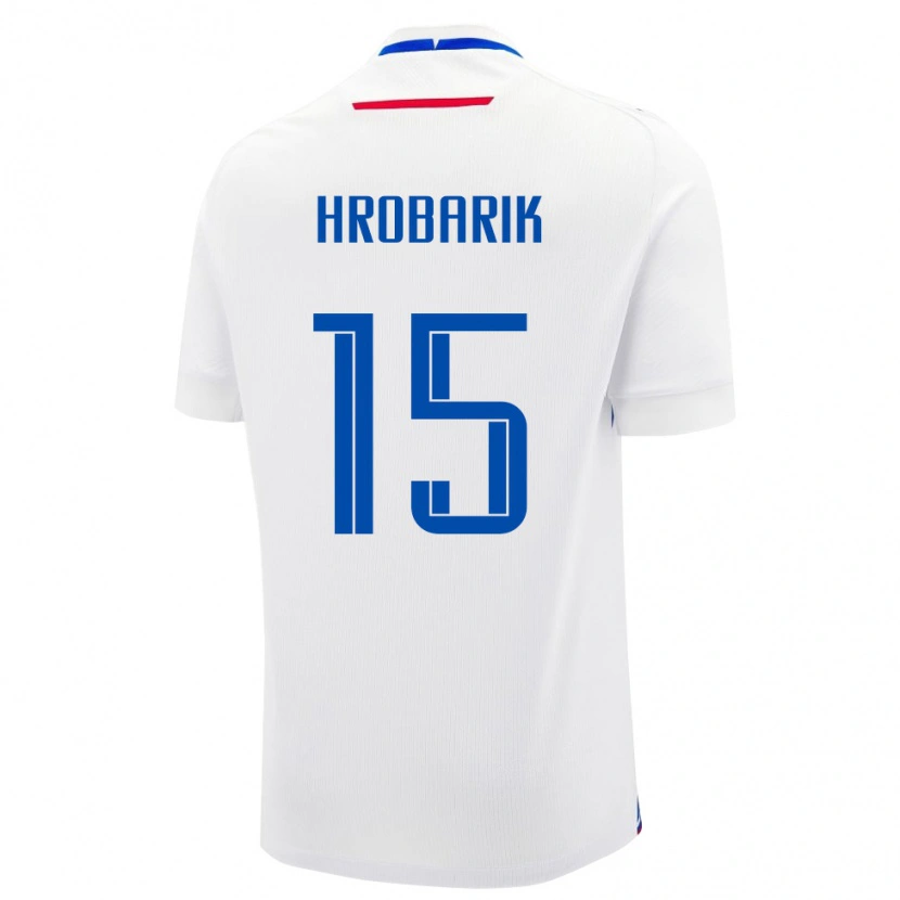 Danxen Børn Slovakiet Tobias Hrobarik #15 Hvid Udebane Spillertrøjer 24-26 Trøje T-Shirt
