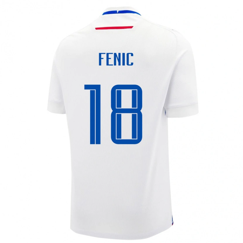Danxen Børn Slovakiet Oliver Fenic #18 Hvid Udebane Spillertrøjer 24-26 Trøje T-Shirt