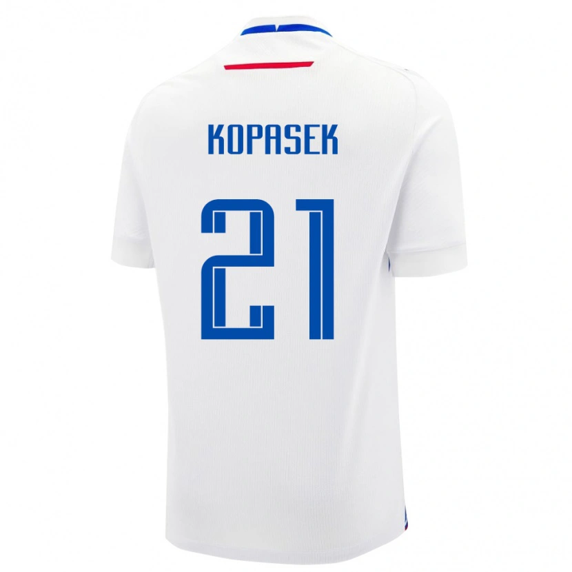 Danxen Børn Slovakiet Samuel Kopasek #21 Hvid Udebane Spillertrøjer 24-26 Trøje T-Shirt
