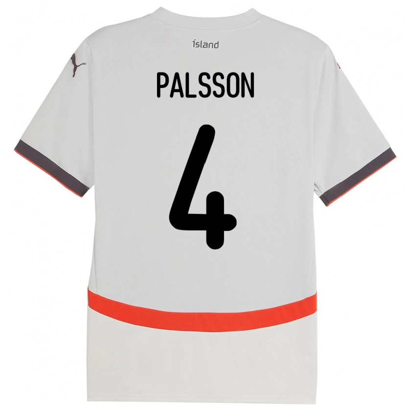 Danxen Børn Island Victor Pálsson #4 Hvid Udebane Spillertrøjer 24-26 Trøje T-Shirt