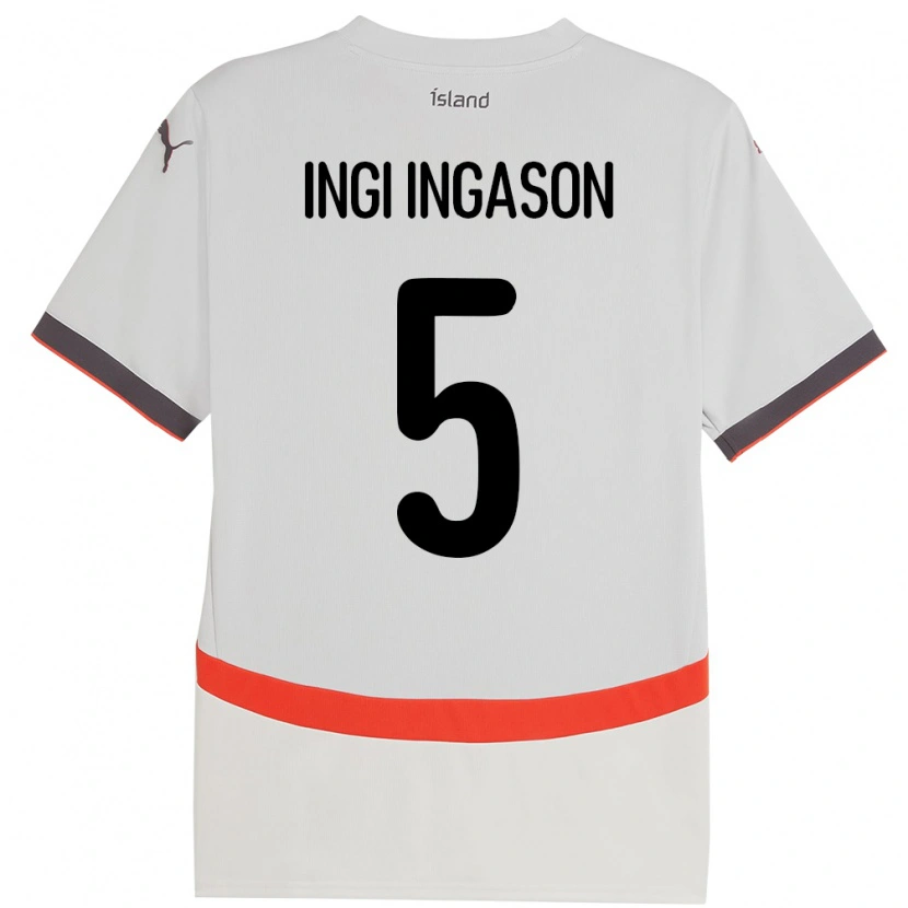 Danxen Børn Island Sverrir Ingi Ingason #5 Hvid Udebane Spillertrøjer 24-26 Trøje T-Shirt
