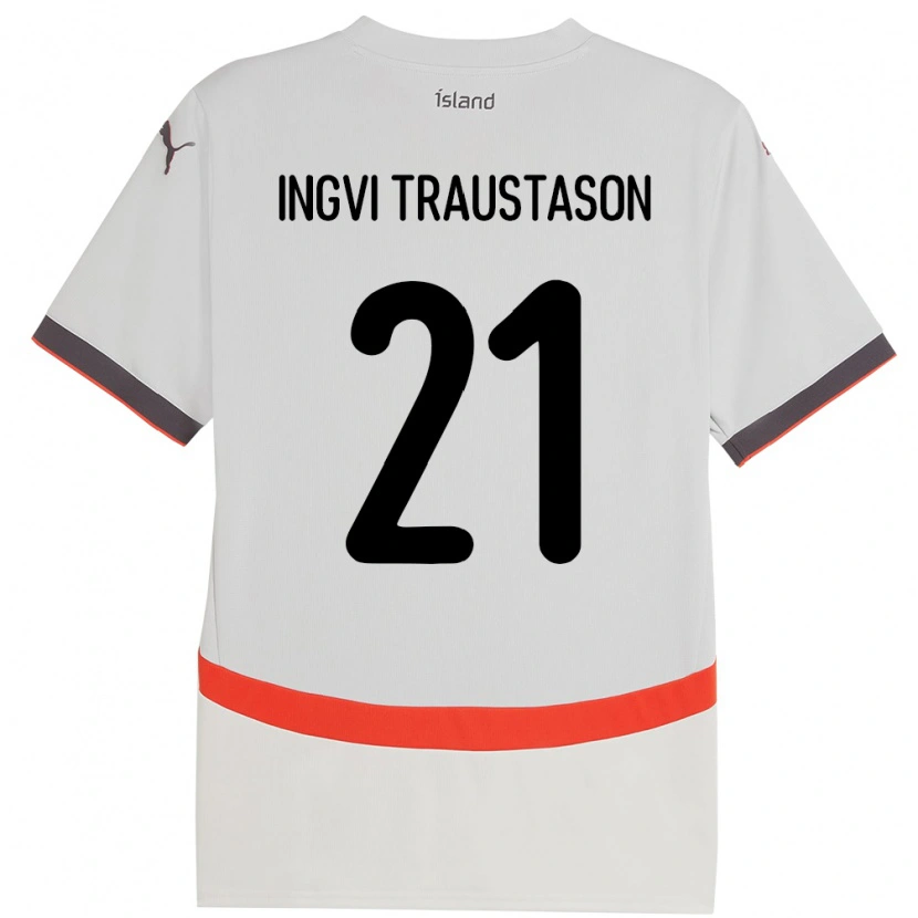 Danxen Børn Island Arnór Ingvi Traustason #21 Hvid Udebane Spillertrøjer 24-26 Trøje T-Shirt