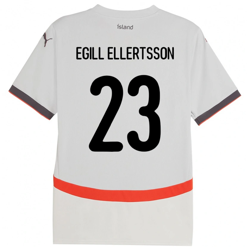 Danxen Børn Island Mikael Egill Ellertsson #23 Hvid Udebane Spillertrøjer 24-26 Trøje T-Shirt