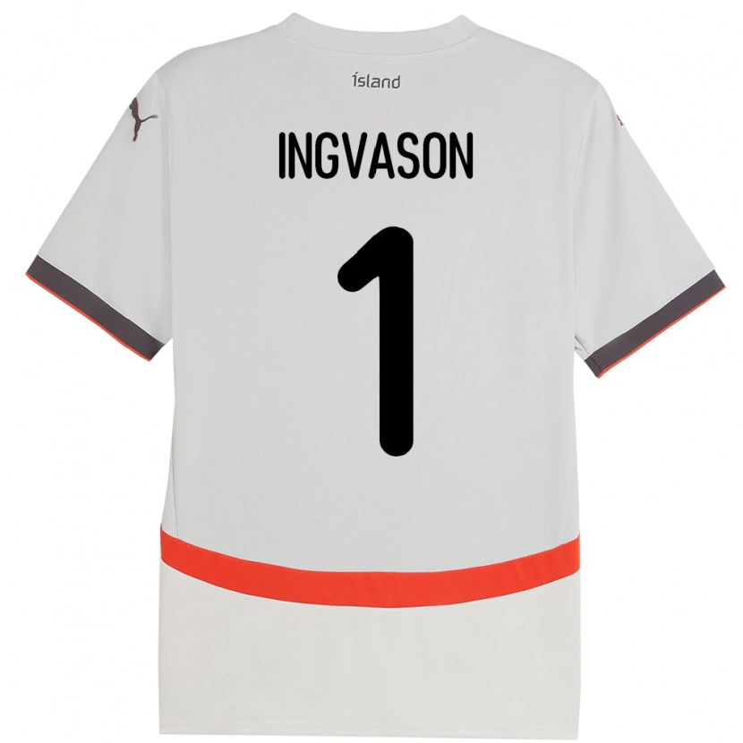 Danxen Børn Island Sigurdur Ingvason #1 Hvid Udebane Spillertrøjer 24-26 Trøje T-Shirt