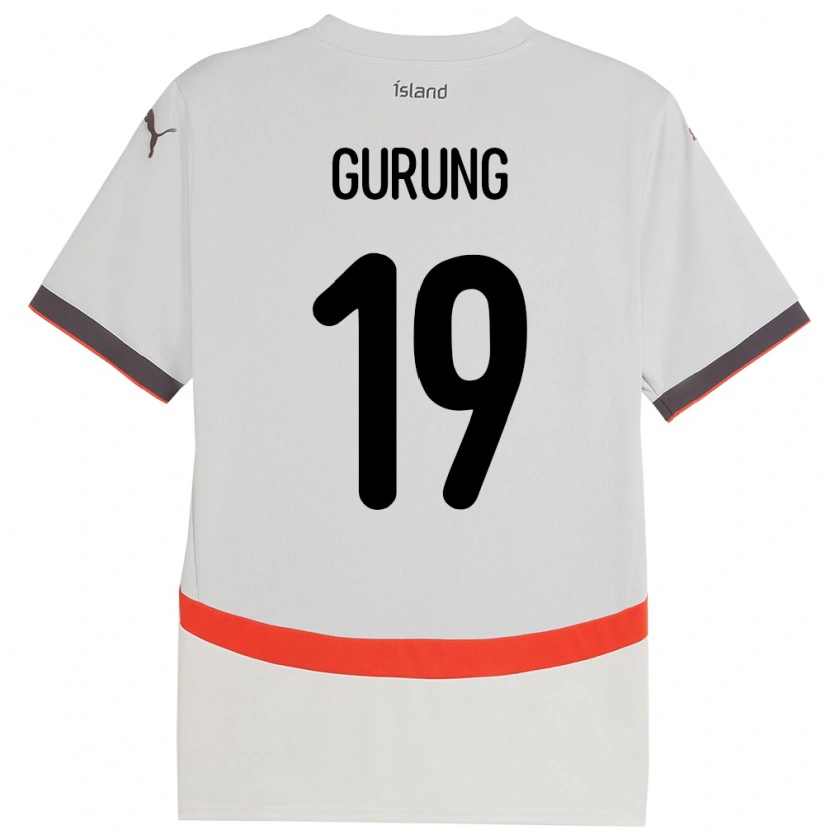Danxen Børn Island Karan Gurung #19 Hvid Udebane Spillertrøjer 24-26 Trøje T-Shirt