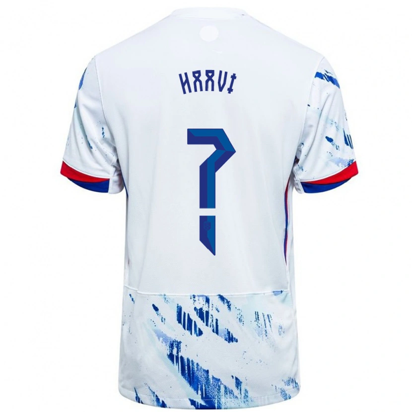 Danxen Børn Norge Emilie Haavi #0 Hvid Blå Udebane Spillertrøjer 24-26 Trøje T-Shirt