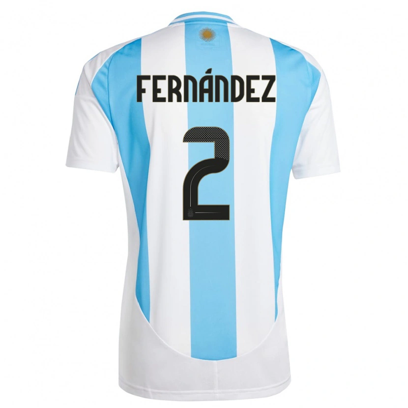 Danxen Mænd Argentina Damián Fernández #2 Hvid Blå Hjemmebane Spillertrøjer 24-26 Trøje T-Shirt
