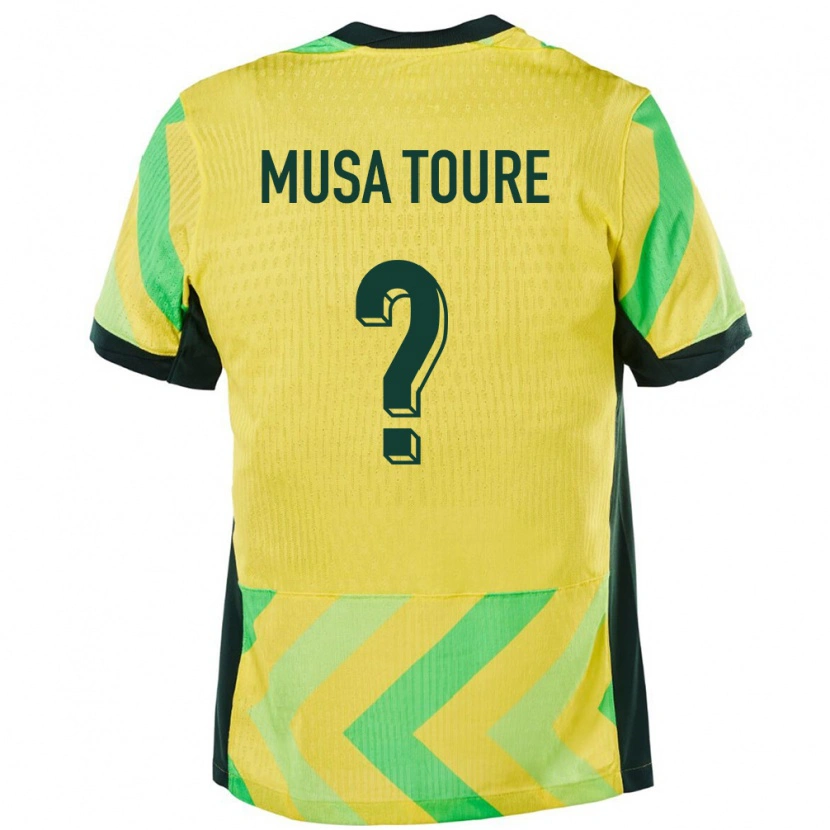 Danxen Mænd Australien Musa Toure #0 Gylden Hjemmebane Spillertrøjer 24-26 Trøje T-Shirt