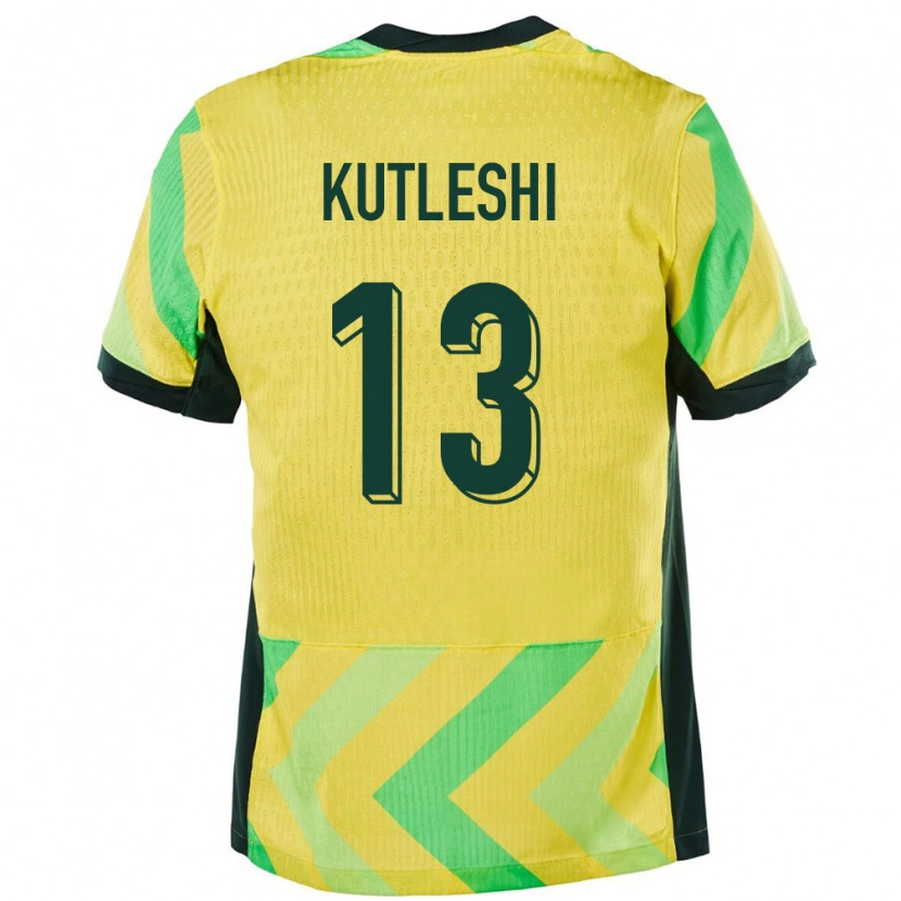Danxen Mænd Australien Besian Kutleshi #13 Gylden Hjemmebane Spillertrøjer 24-26 Trøje T-Shirt