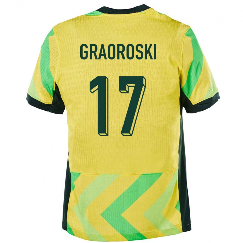 Danxen Mænd Australien Jordan Graoroski #17 Gylden Hjemmebane Spillertrøjer 24-26 Trøje T-Shirt