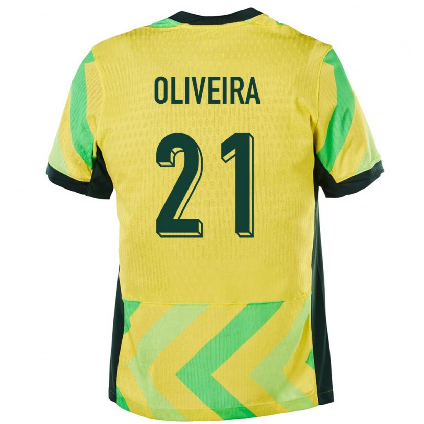 Danxen Mænd Australien Henrique Oliveira #21 Gylden Hjemmebane Spillertrøjer 24-26 Trøje T-Shirt